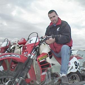 Chris Blais getting ready for the 2003 Prospectors Enduro.