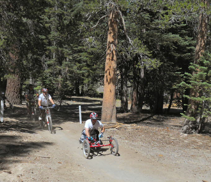 Chris and Martin(Dad) bicycling together at Mammoth
