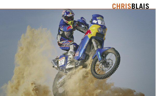 Chris Blais in Africa on his 05 Dakar Rally bike #22